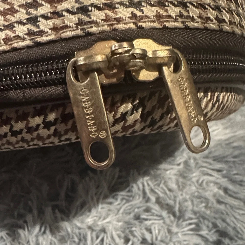 Classic Houndstooth Messenger Bag with Leather Accents